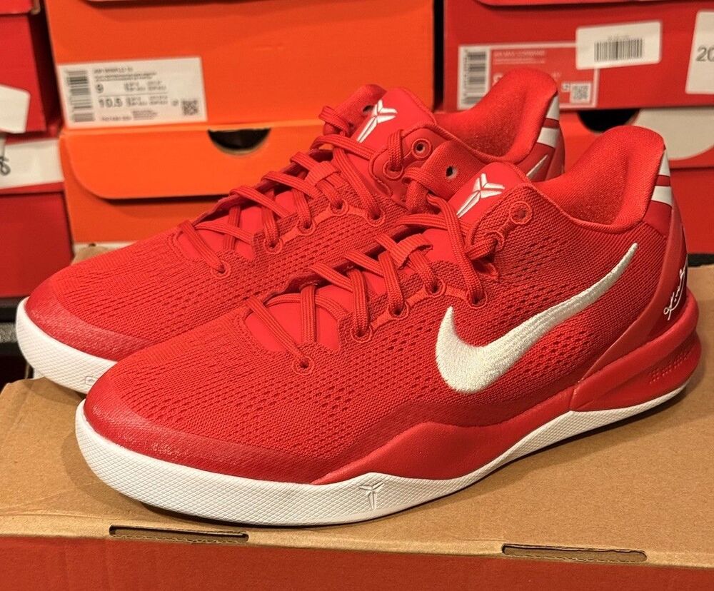 Nike Kobe 8 VIII GS University Red White 5Y Womens 6.5 FN0266-601 (075)